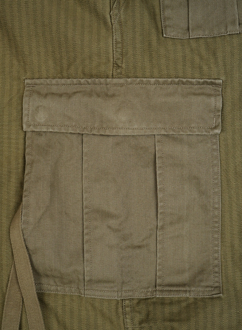 Army Cargo Pant Nano Pigment Herringbone Twill in Green 6