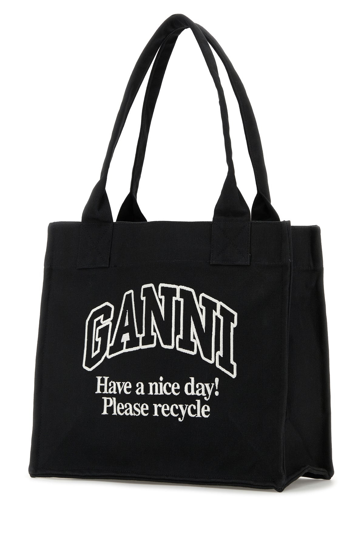 Black canvas shopping bag - 2