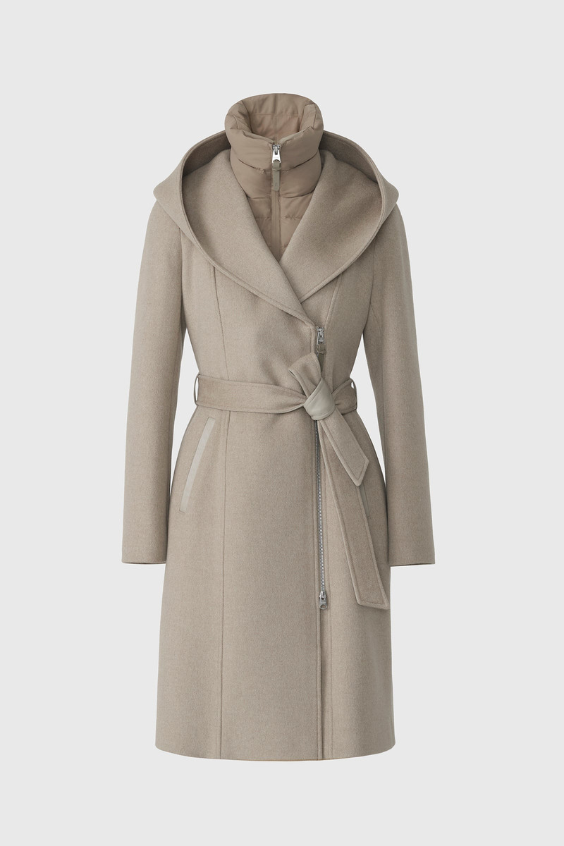 SHIA-SLBZ 2-in-1 double-face wool coat with removable bib 1