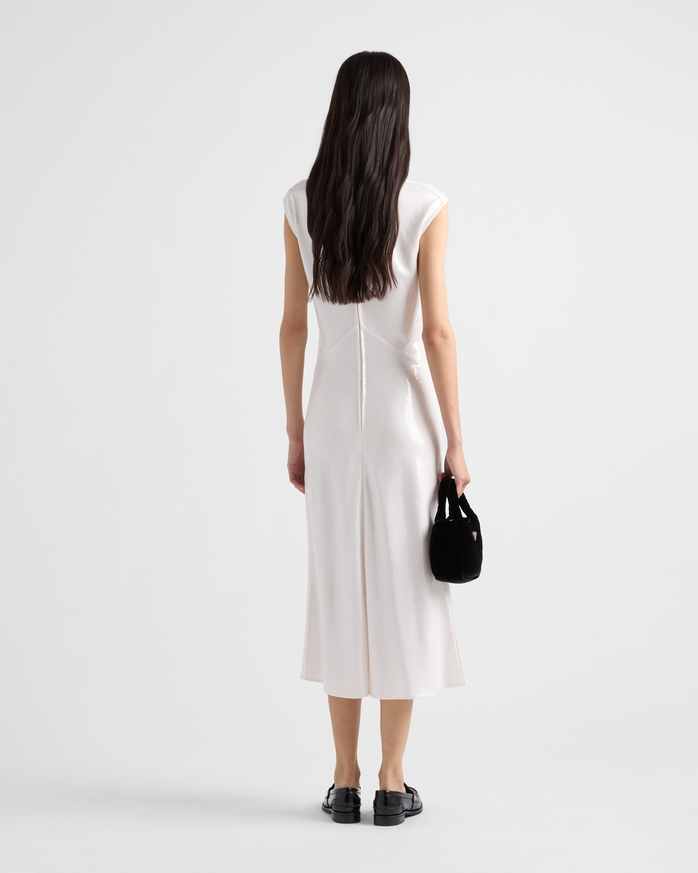 Sequined satin jersey dress - 5