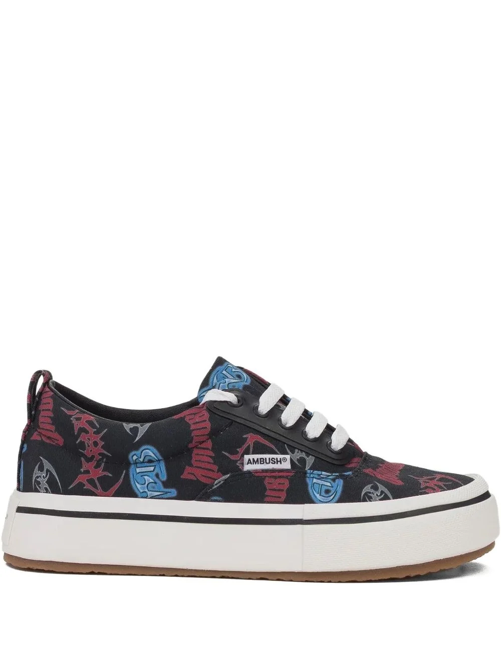 vulcanized lace-up canvas sneakers - 1