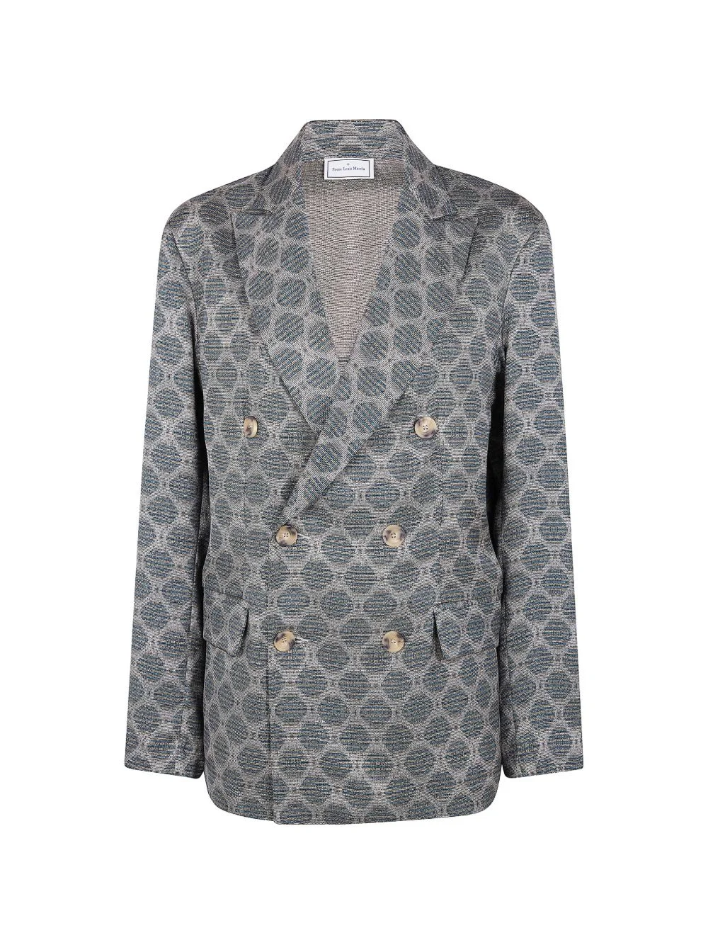double-breasted patterned blazer - 1