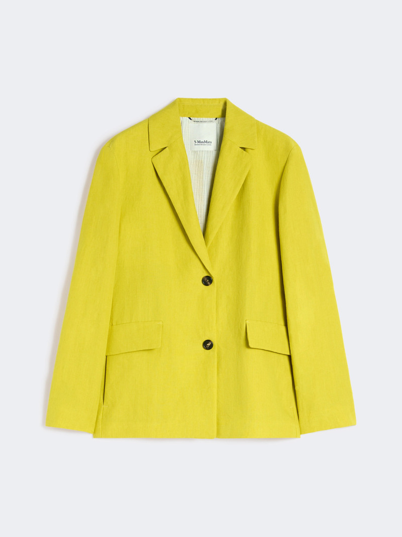ALBERTA Pure linen canvas jacket - LEMON 1