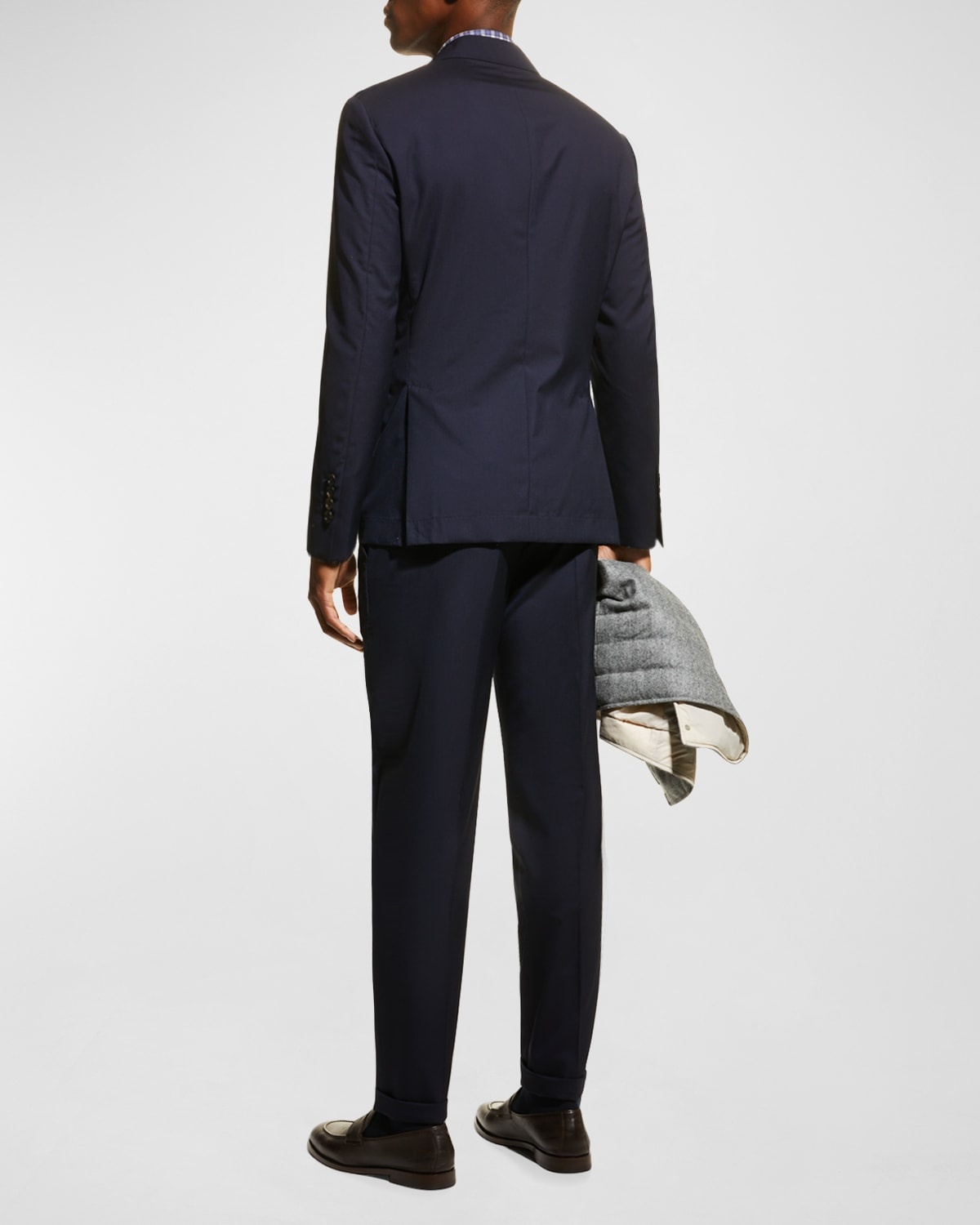 Men's Wool Three-Button Two-Piece Suit - 4
