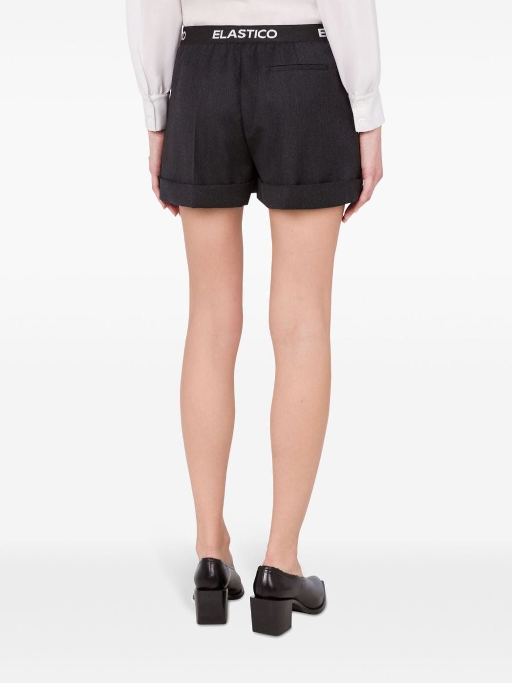pleat detailing virgin wool shorts - 3