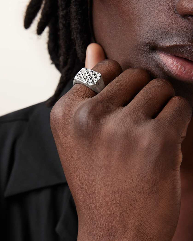 ALLSAINTS ABEL TEXTURED SIGNET RING outlook