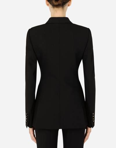 Dolce & Gabbana Double-breasted satin and wool fabric jacket outlook