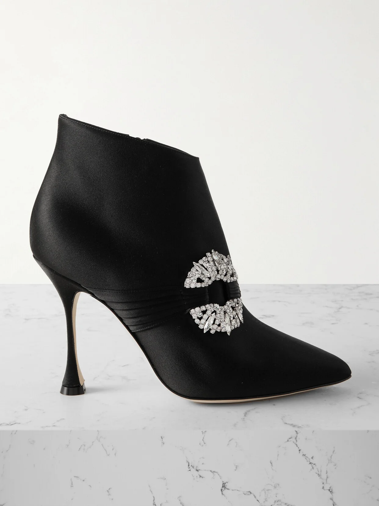 Prabina 105 Crystal-embellished Satin Ankle Boots - 1