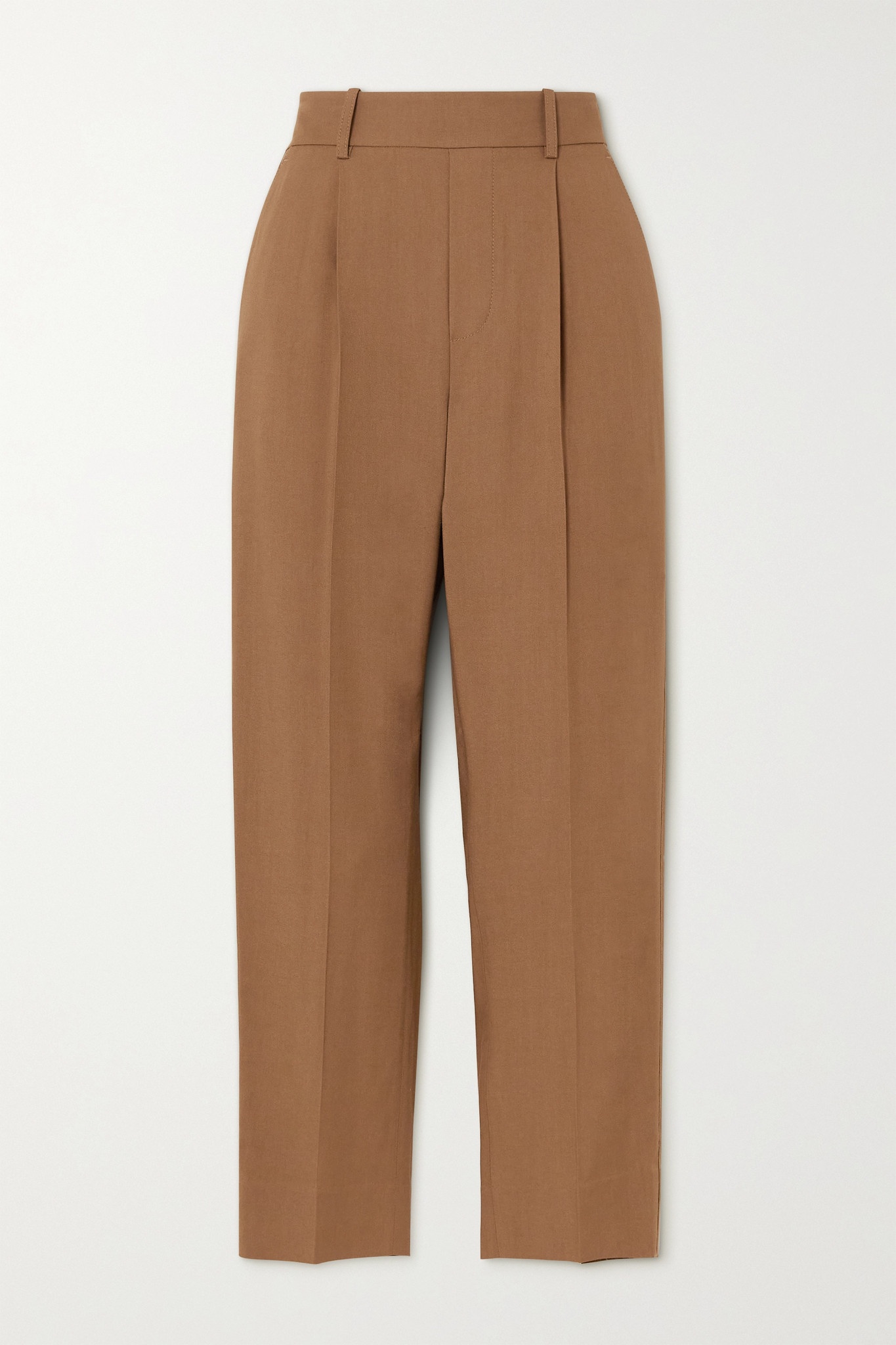 Pleated twill tapered pants - 1