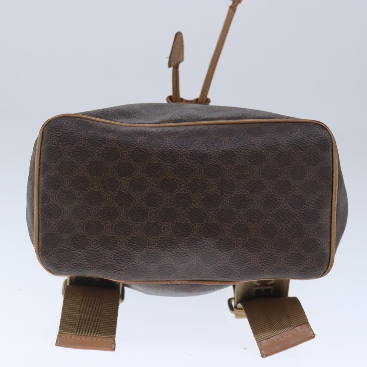 CELINE Macadam Canvas Backpack Pvc Leather Brown Gold - 11