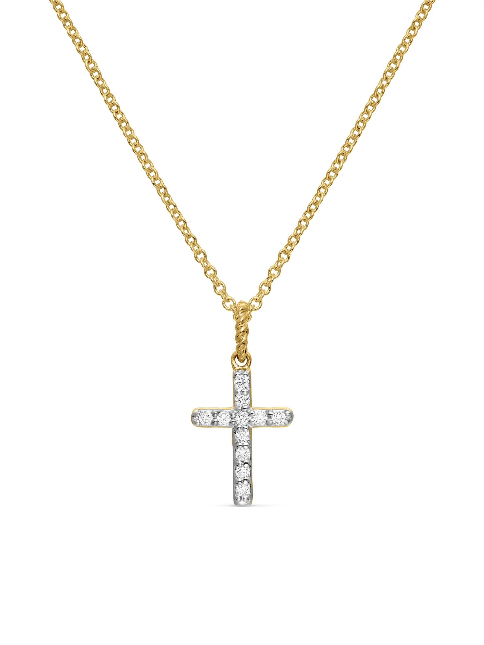 Women's Cable Collectibles Cross Necklace in 18K Gold - Gold - 1