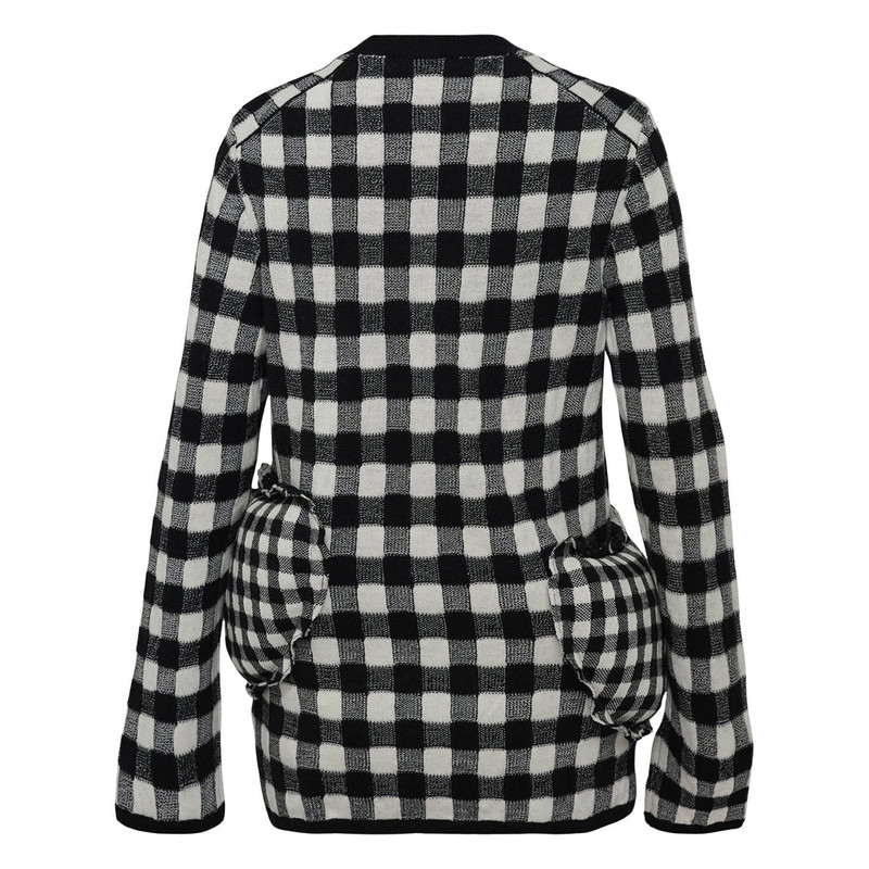 Comme Des Garçons Worsted Wool Jacquard Gingham Knit Top outlook
