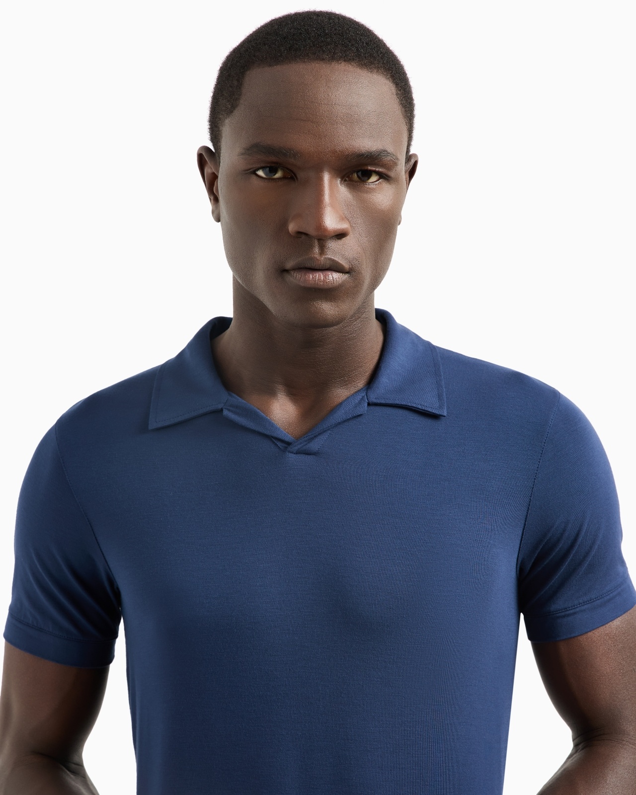 STRETCH VISCOSE JERSEY SHORT-SLEEVED POLO SHIRT - 5