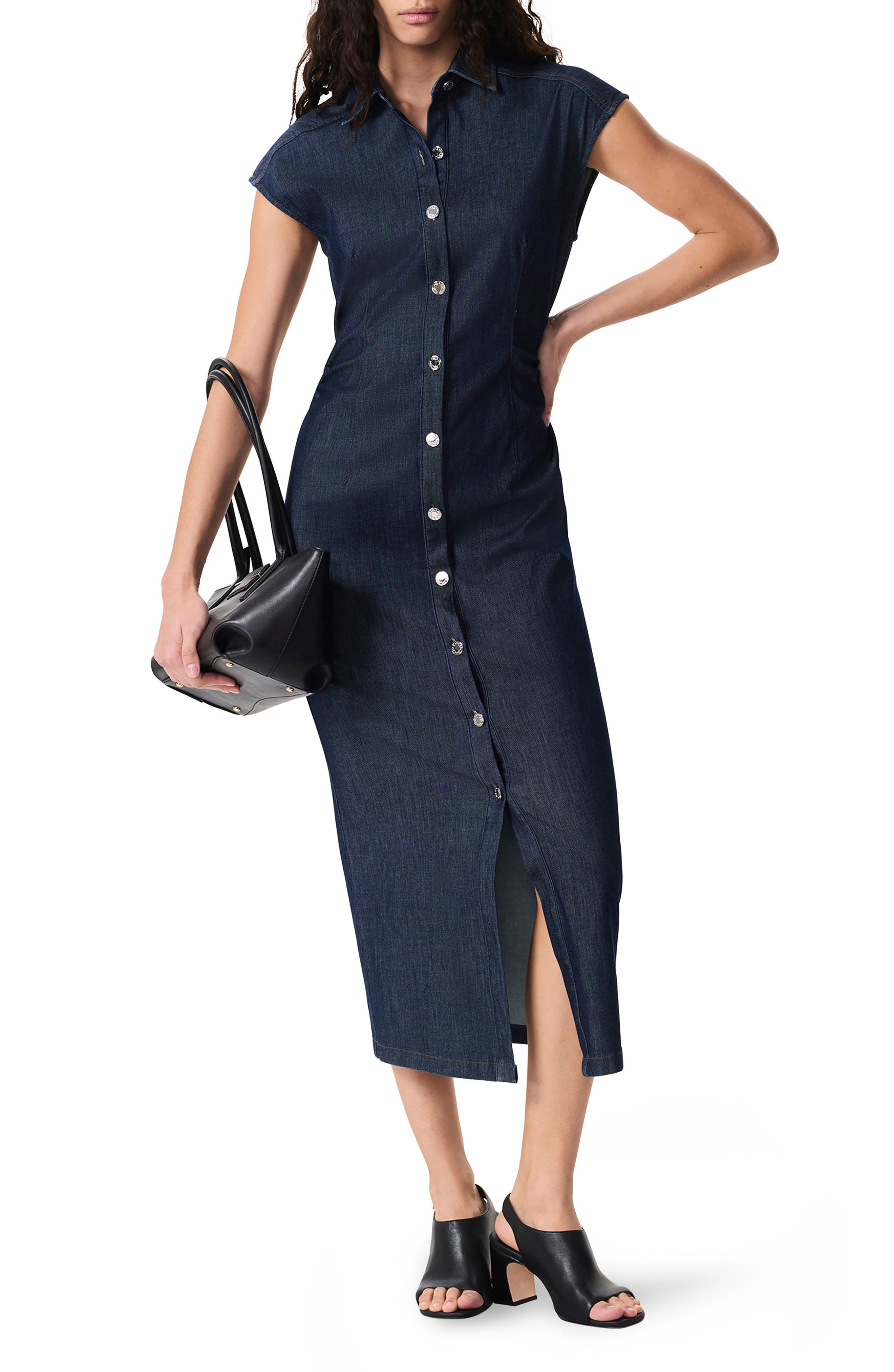 rag & bone Airflex Leah Cotton Blend Denim Shirtdress in Rinse at Nordstrom - 5