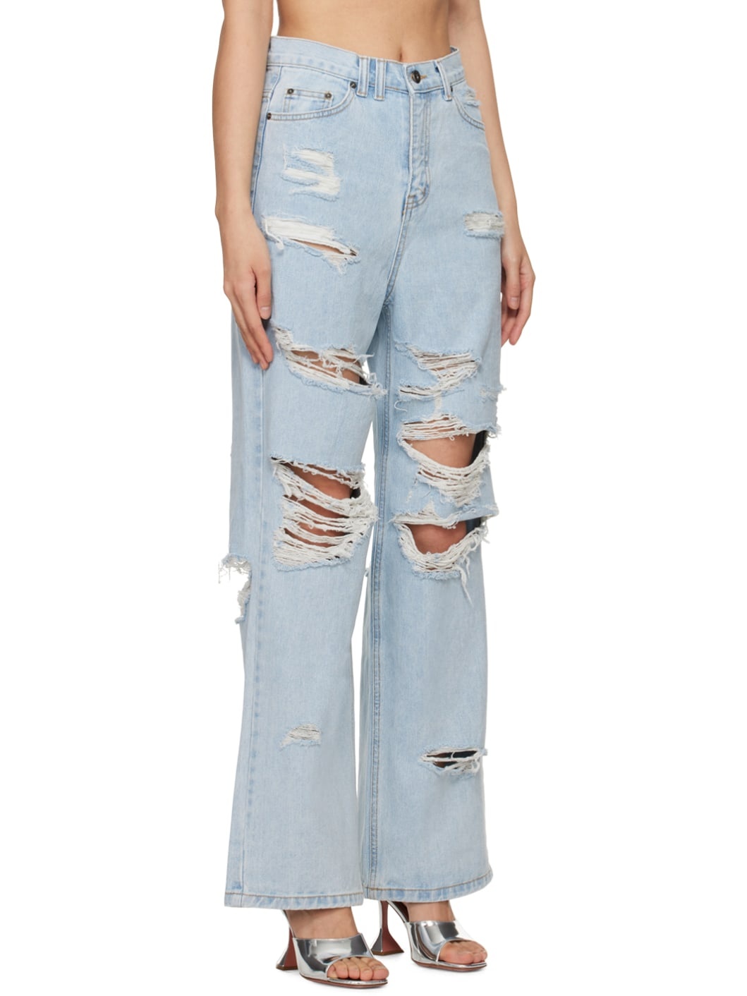 Blue Distressed Jeans - 2