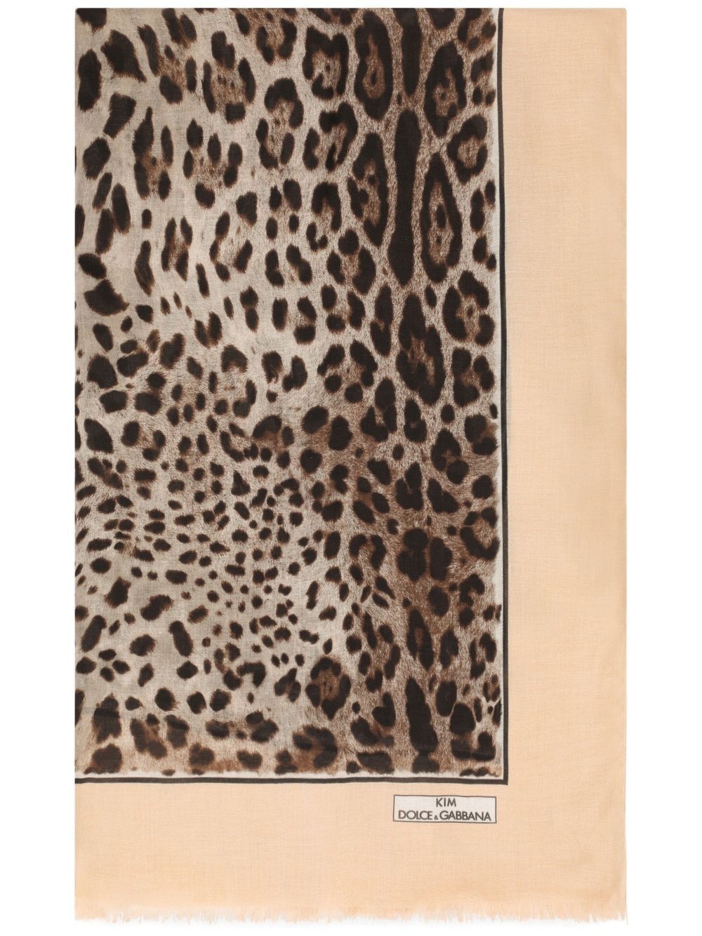 KIM DOLCE&GABBANA leopard-print silk scarf - 1