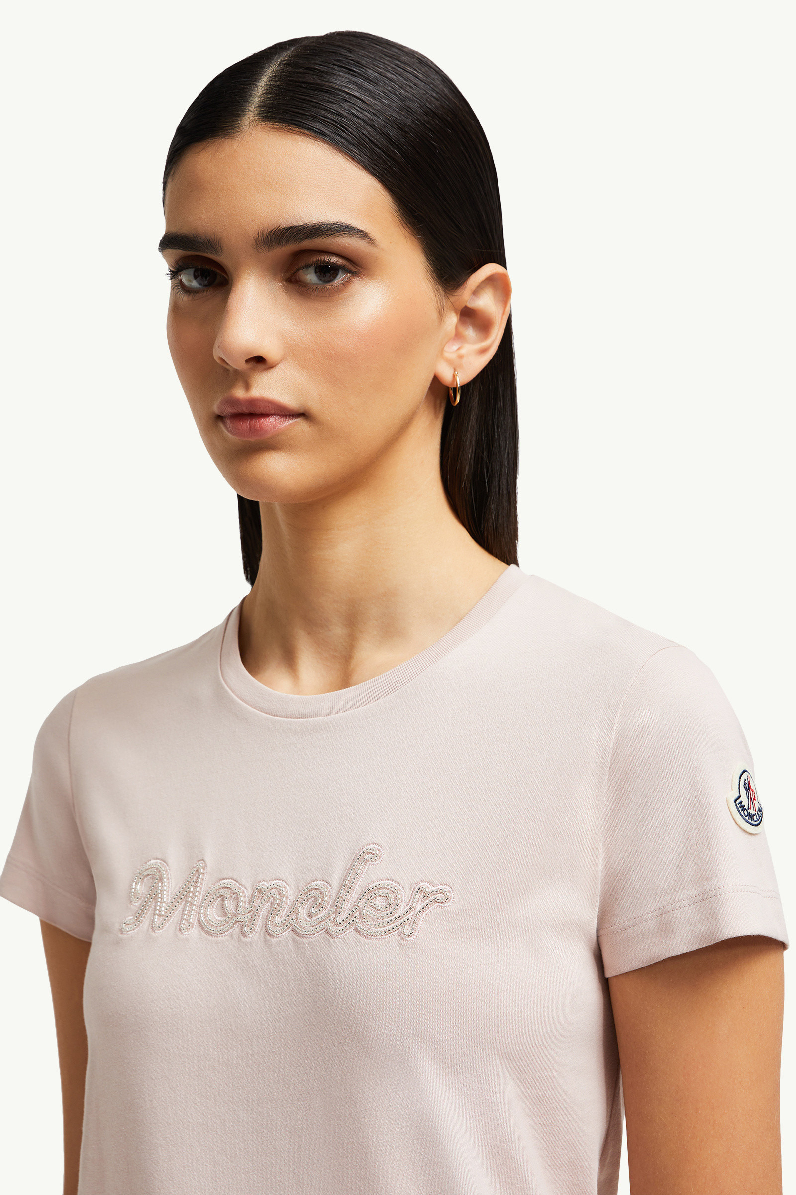 Pearl-Embroidered Logo Cotton T-Shirt - 4