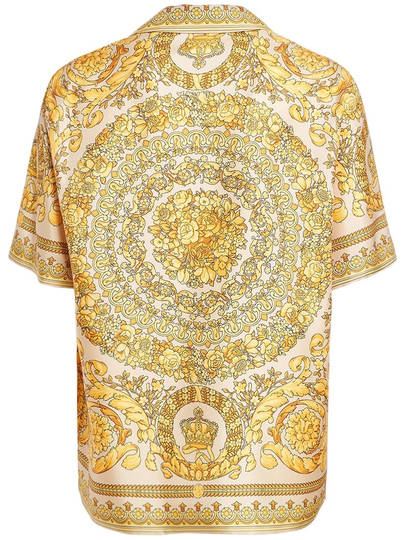 Barocco printed silk short sleeve shirt - 5