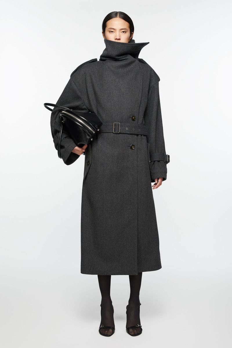 Acne Studios Belted coat - Grey/black outlook
