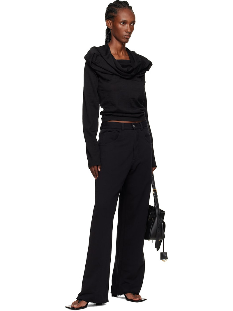 MM6 Maison Margiela Black Wool Jersey Long-Sleeved Top outlook