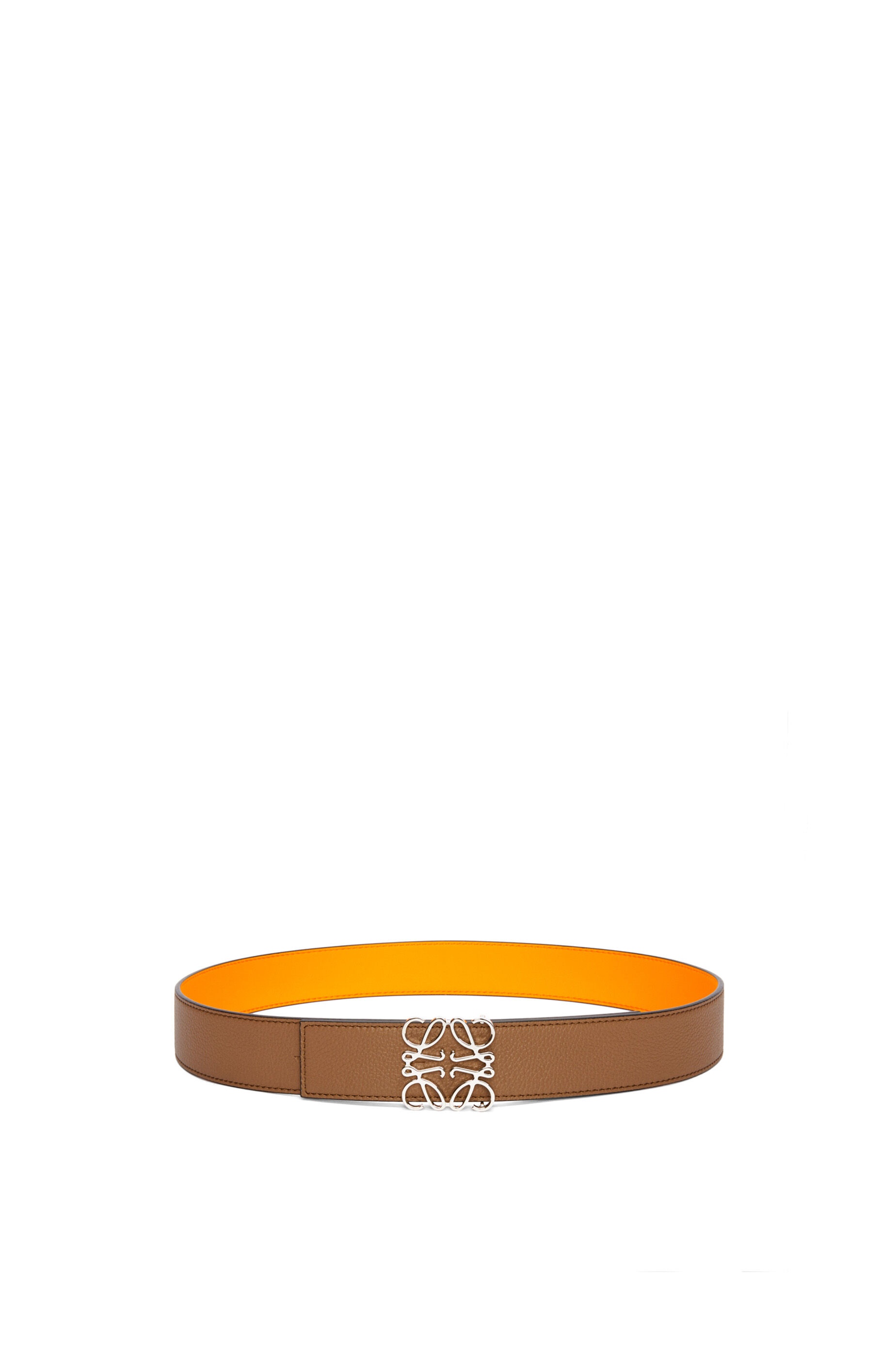Reversible Anagram belt in soft grained calfskin and smooth calfskin - 1