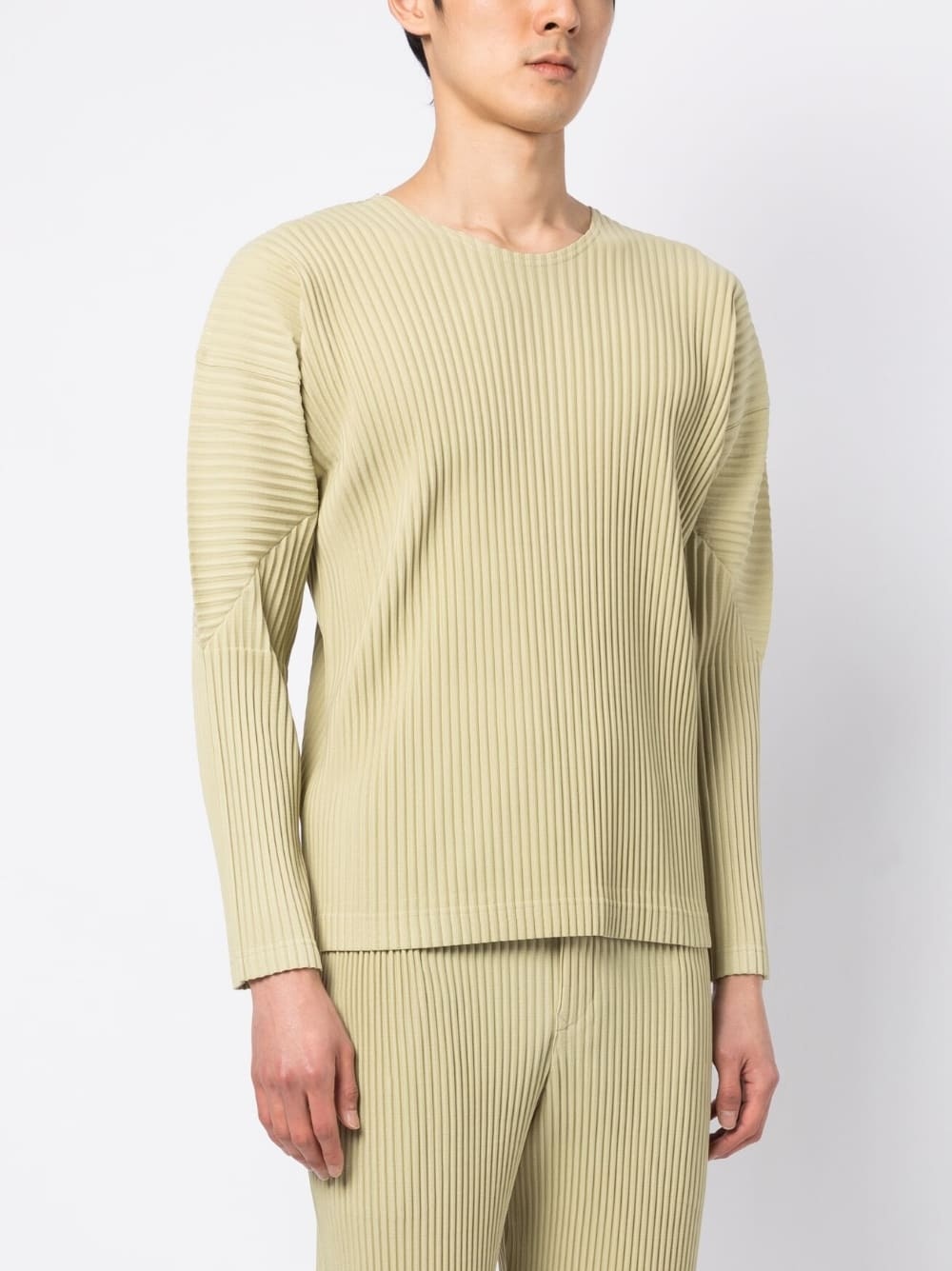 fully-pleated long-sleeved top - 3