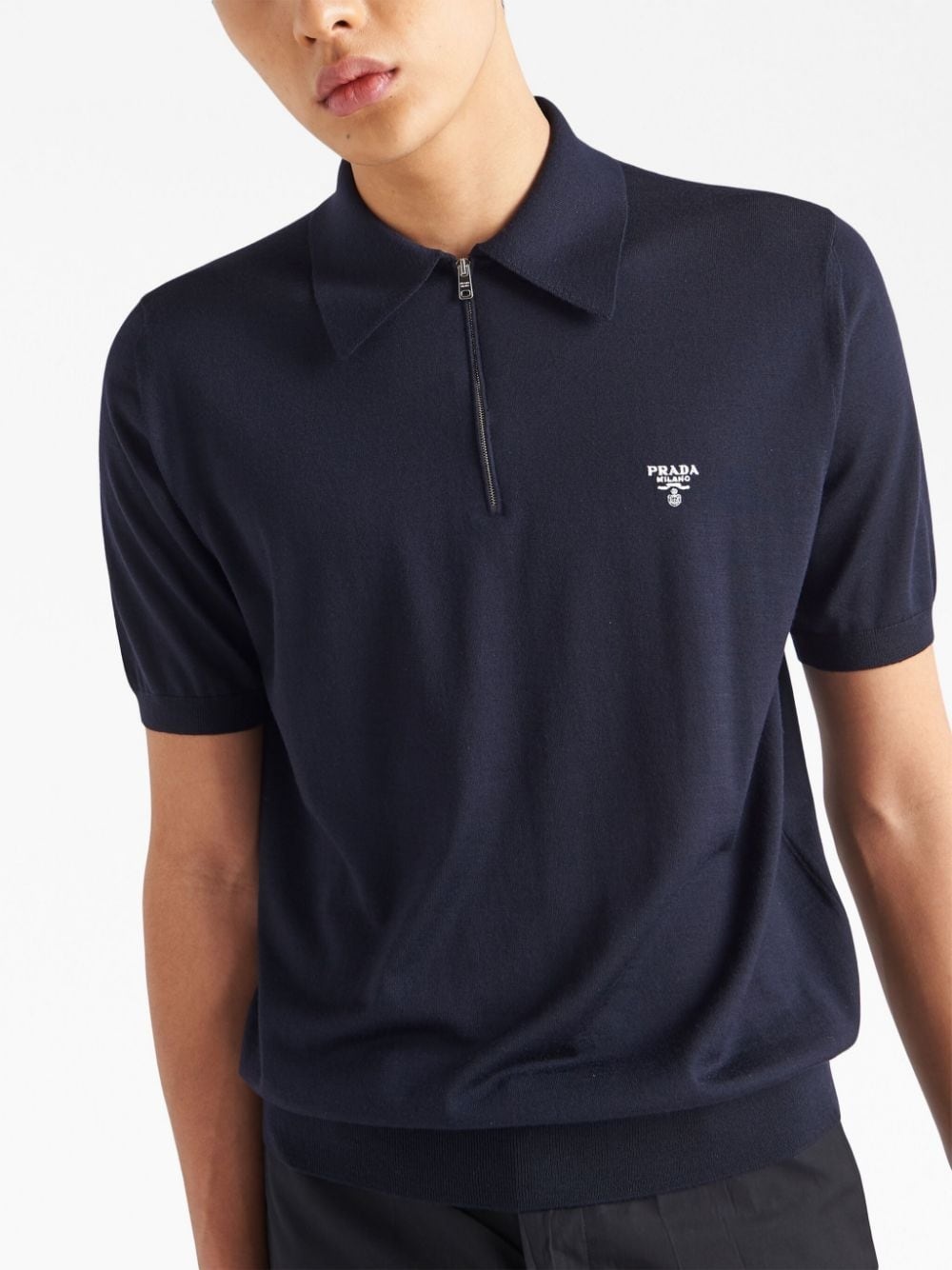 Prada half-zip wool polo shirt | REVERSIBLE
