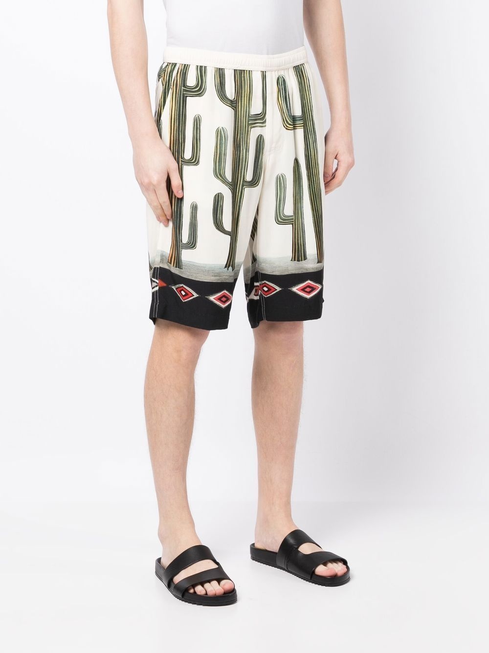 graphic-print rayon shorts - 3