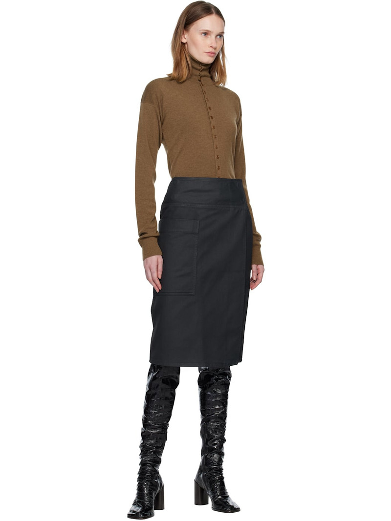 Lemaire Gray Apron Denim Midi Skirt outlook
