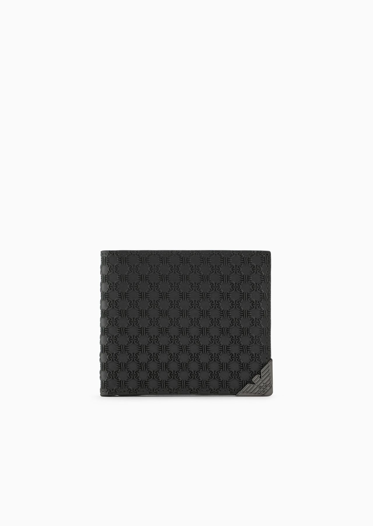 Leather bifold wallet with all-over embossed pattern - 1