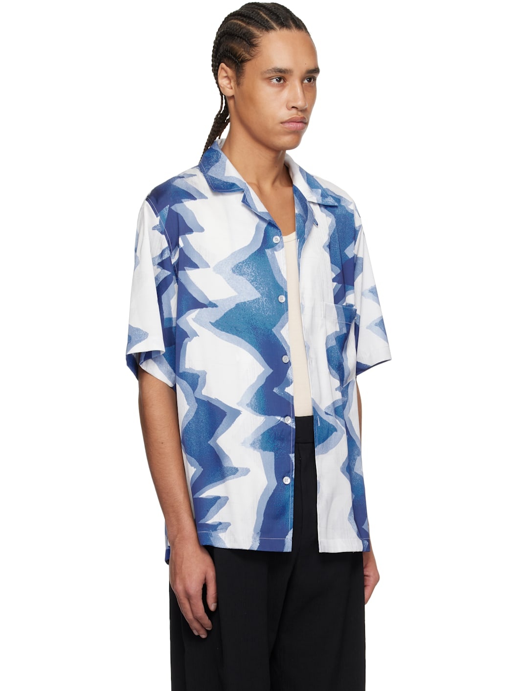 Blue Graphic Print Shirt - 2
