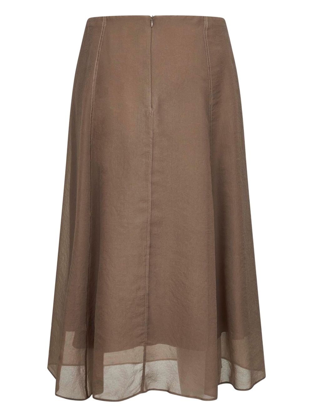 stitching-detail A-line midi skirt - 1