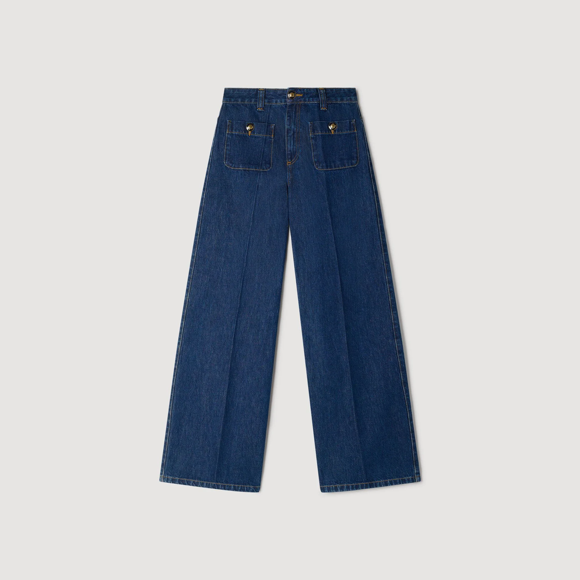 RAW STRAIGHT PATCH POCKET JEANS - 1