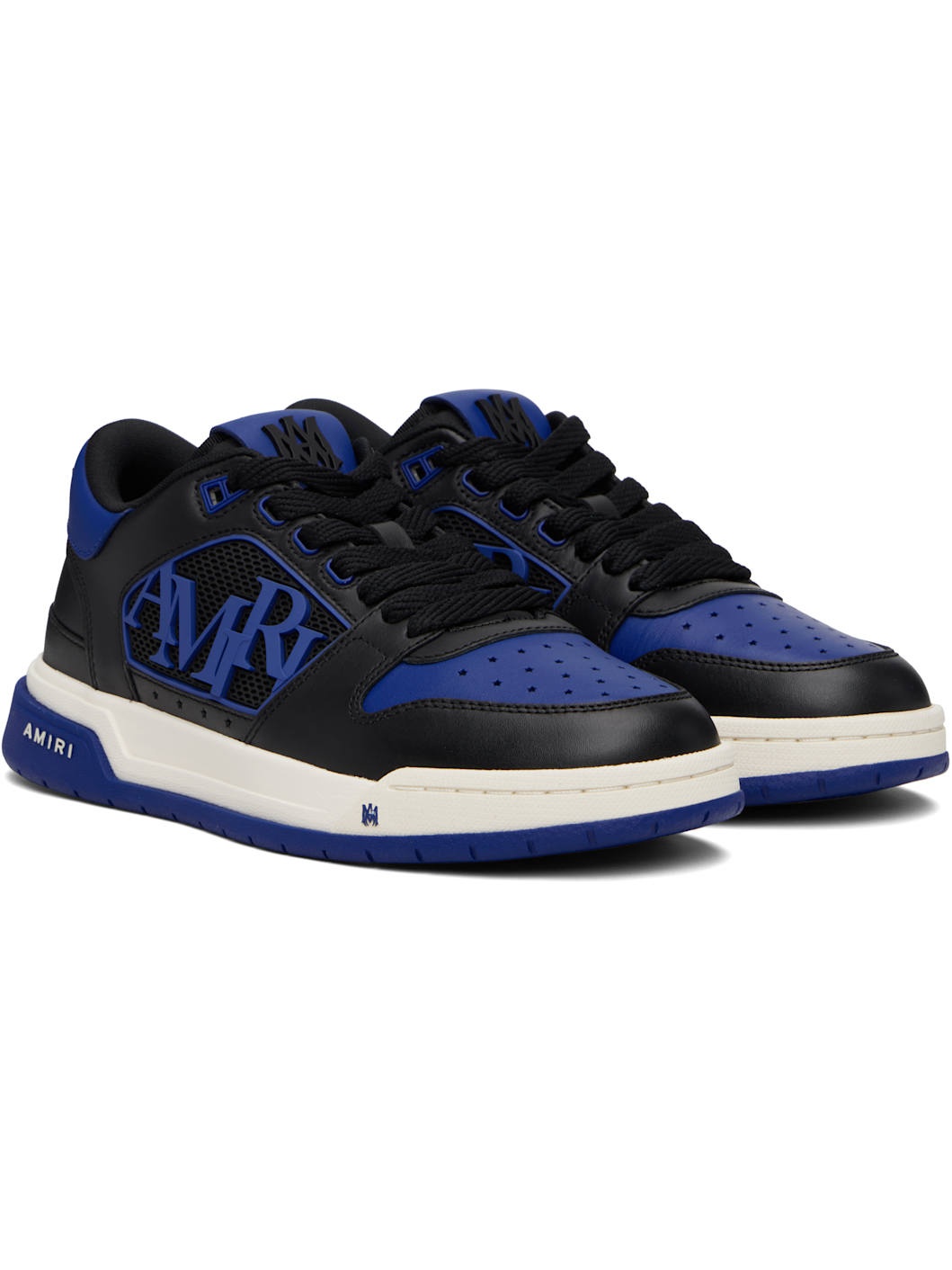 Black & Blue Classic Low Sneakers - 4