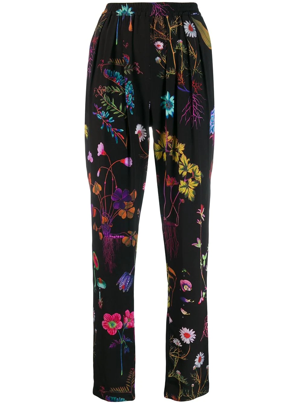 floral print tapered trousers - 1