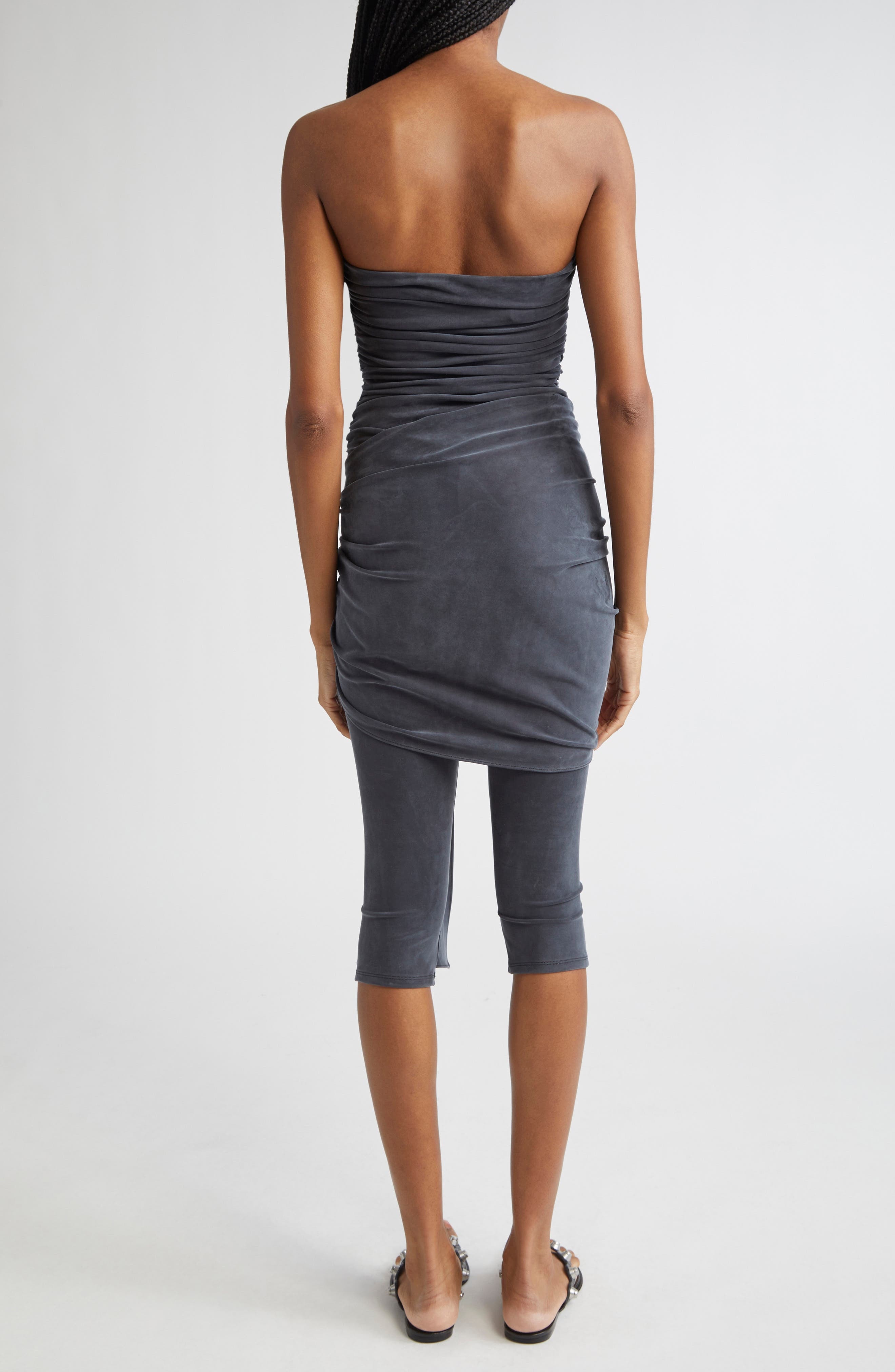 Alexander Wang Prestyled Strapless Wrap Crop Jumpsuit in Grey at Nordstrom - 2
