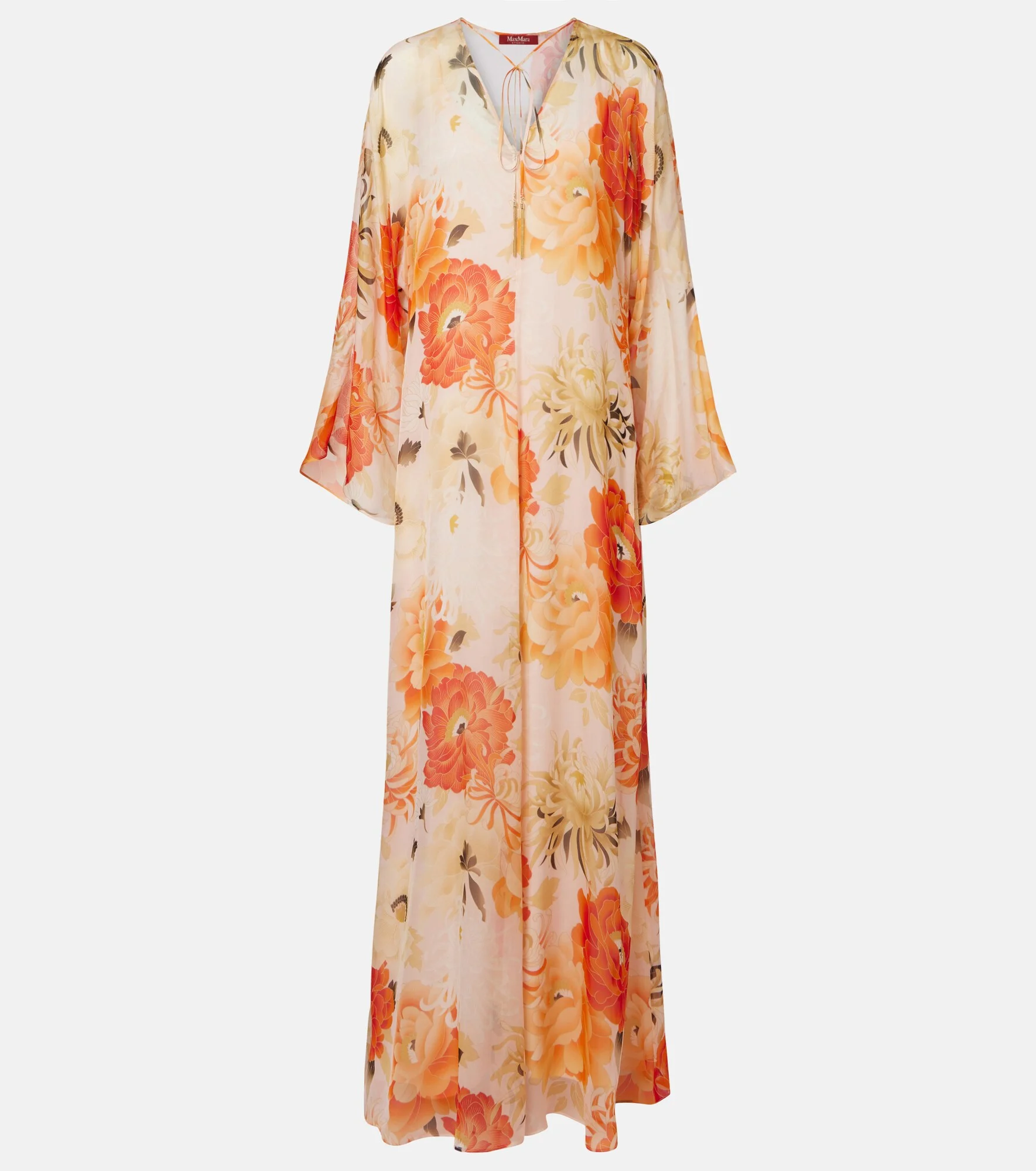 Angus floral silk chiffon maxi dress - 1