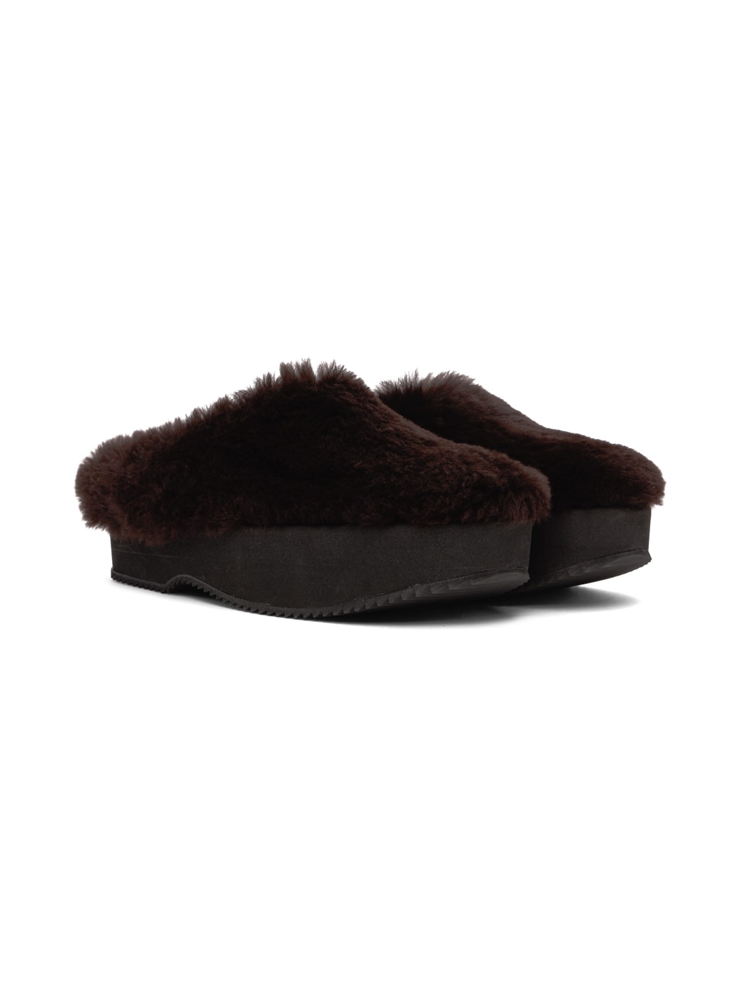Brown Shearling Slippers - 4