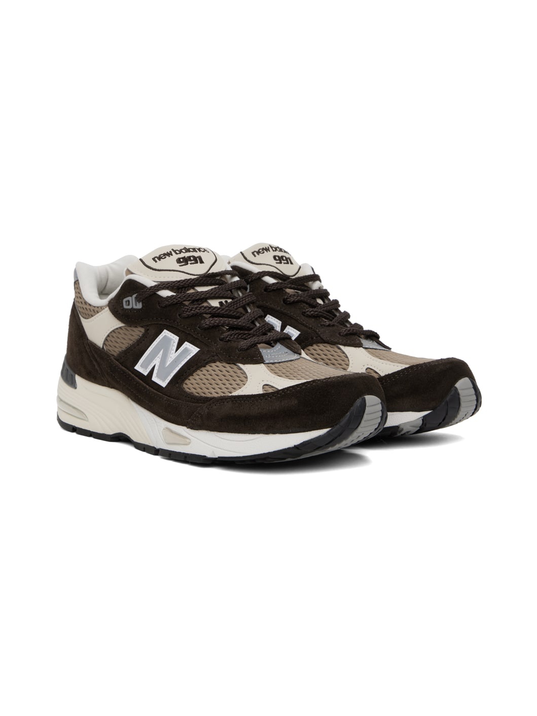 Brown & Beige Made In UK 991v1 Finale Sneakers - 4
