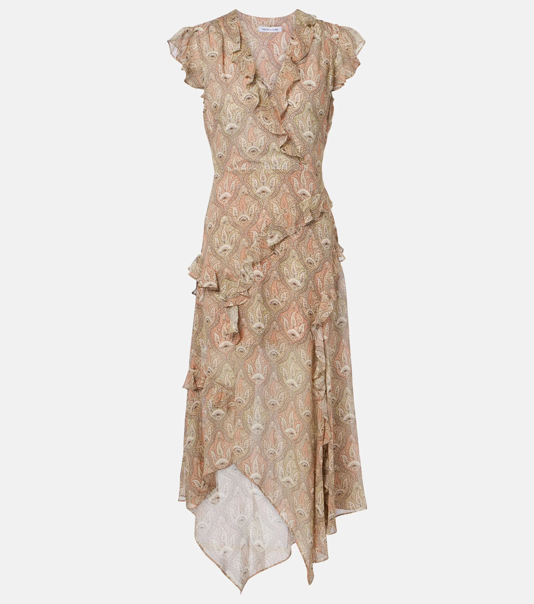 Avenel printed ruffled silk midi dress - 1
