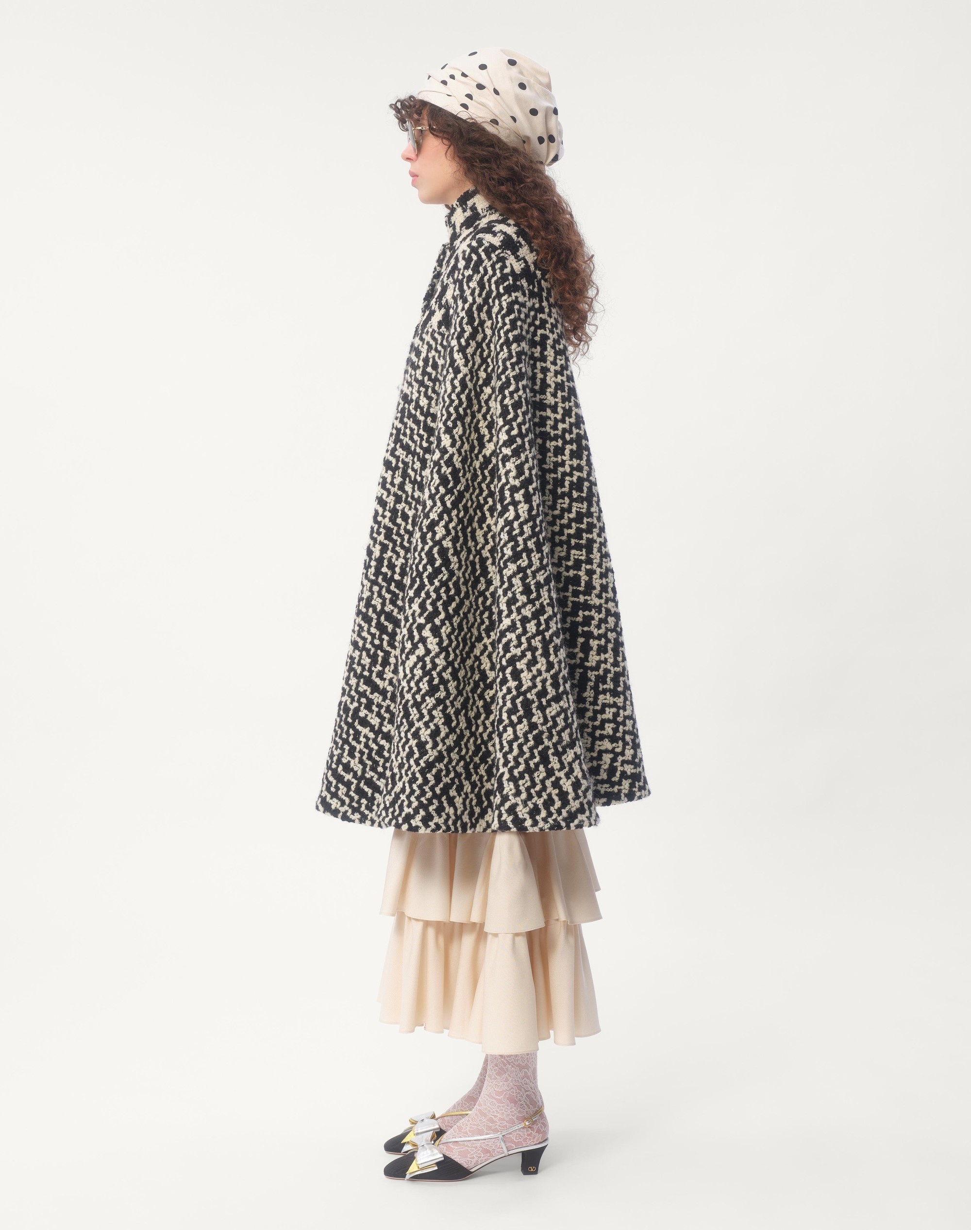 GEOMETRIC TWEED CAPE - 8