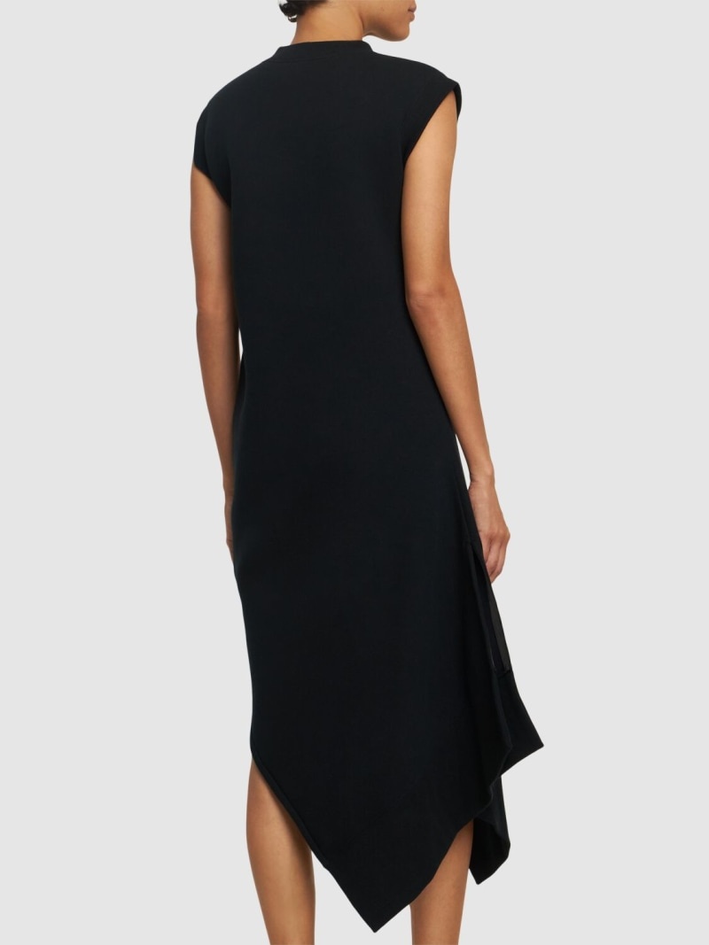 Asymmetric sponge jersey long dress - 3