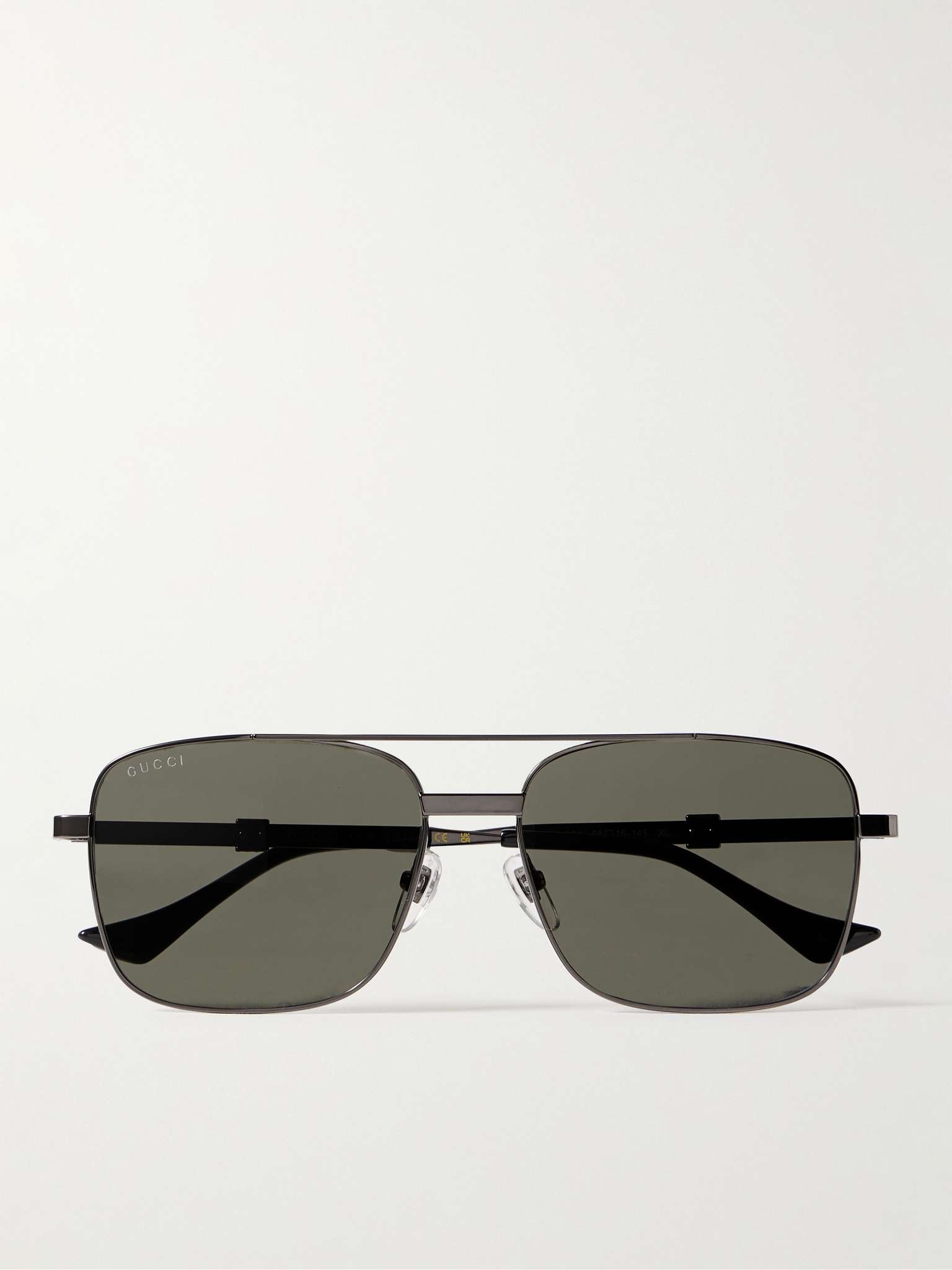 Aviator-Style Gunmetal-Tone Sunglasses - 1