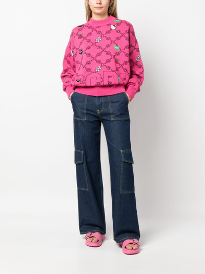 GCDS x Hello Kitty patterned-intarsia-knit sweatshirt outlook