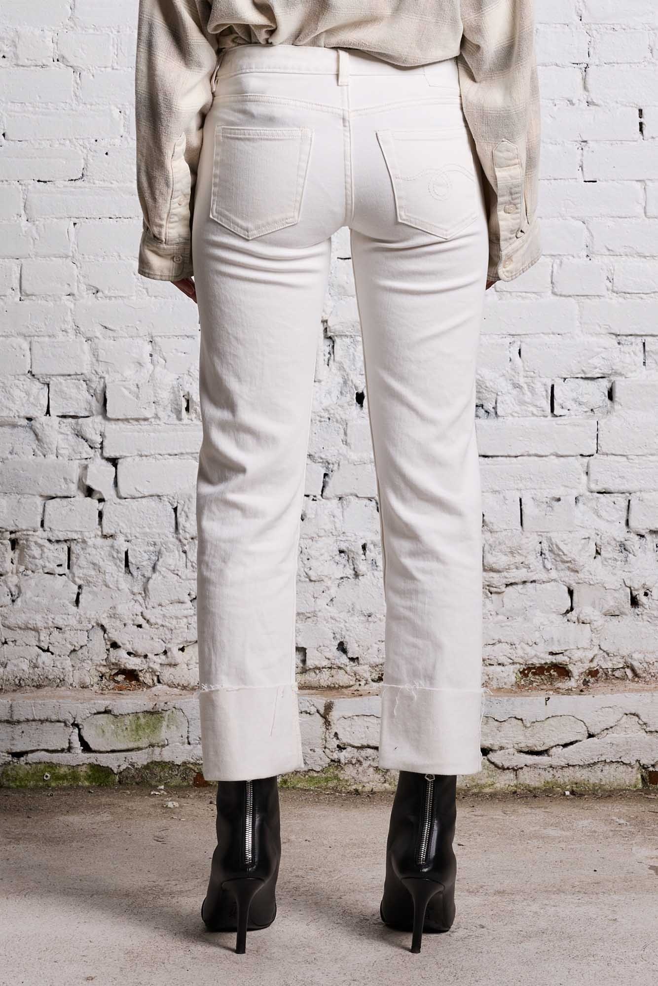 CUFFED BOY STRAIGHT - SUTTON SELVEDGE WHITE - 7