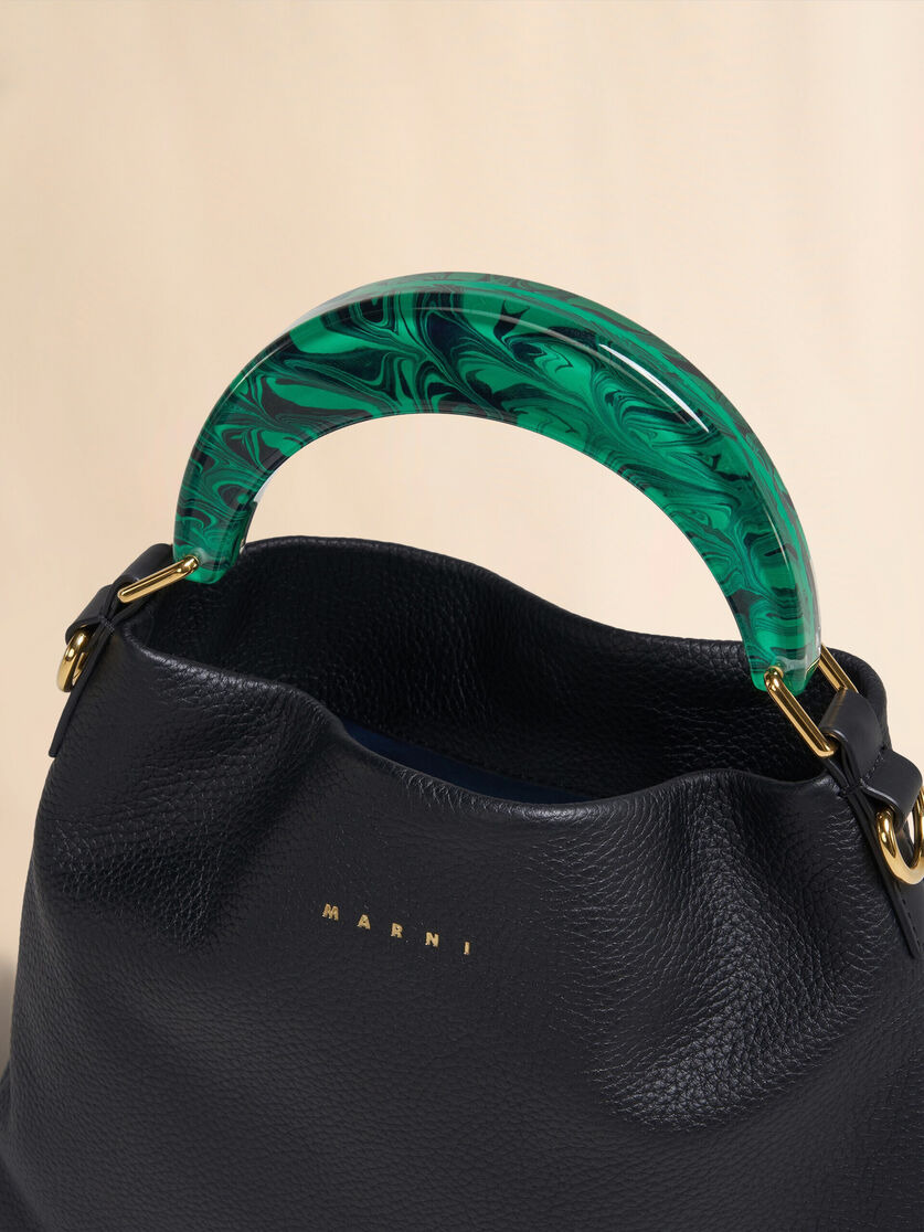 VENICE SMALL BAG IN BLACK LEATHER - 3