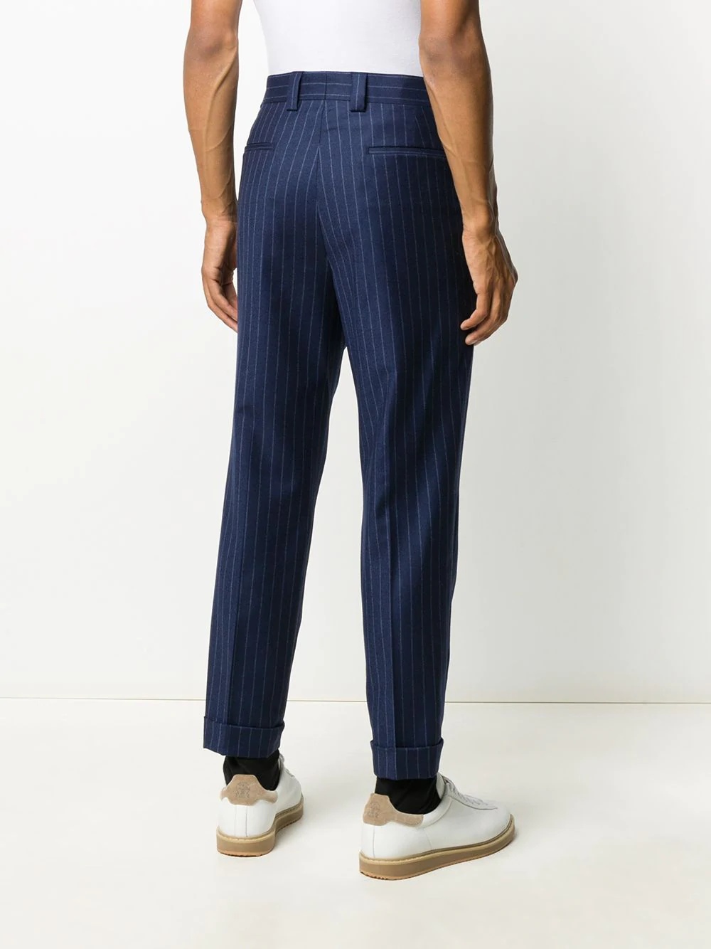 pinstripe double-pleat trousers - 4