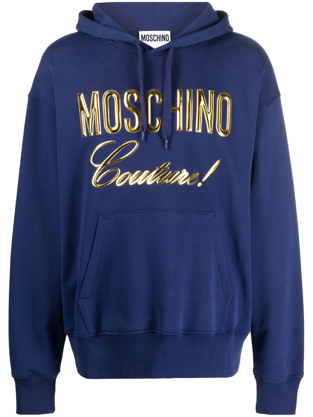 metallic logo-print hoodie - 1