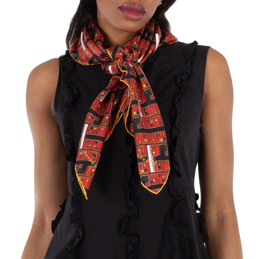 Burberry Bus Silk Scarf In Pillar - 1