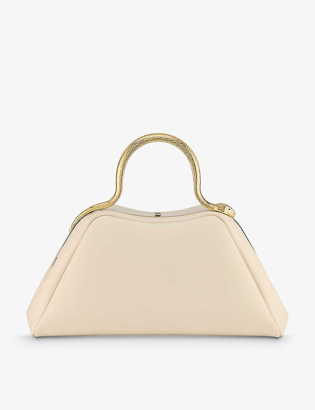 Serpentine leather top-handle bag - 4